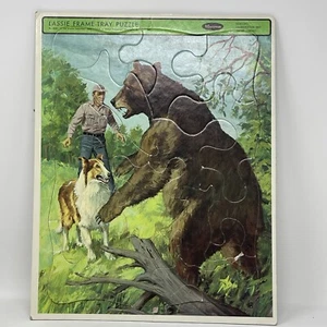 Lassie Frame Tray Puzzle Dog Bear Ranger Whitman Vintage 1966 - Picture 1 of 8