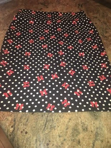 Lularoe Cassie Skirt XL Black White Polka Dots With Red Bows RARE Minnie Mouse - Picture 1 of 4