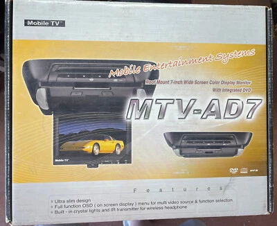 MOBILE TV MTV-AD7 + MTC-HD7 OVERHEAD DVD PLAYER WITH 7" SCREEN NEW OLD STOCK - Image 1 of 4