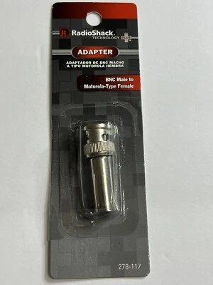 RadioShack BNC Male Plug to Motorola-Type Female Jack RF Adapter 278-117, NEW - Image 1 of 3