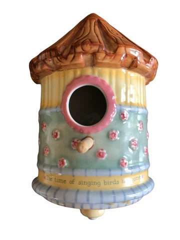 Dicksons Ceramic Bird House The Time Of Singing Birds Has Come Wall Hanging Deco Cover