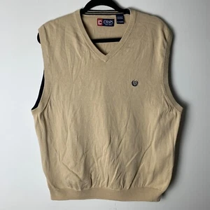 Chaps Ralph Lauren Beige Sleeveless Golf Jumper Vest Men's Size XL - Picture 1 of 7