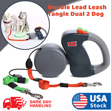 Retractable Pet Dog Double Lead Leash Tangle Dual 2 Dog 50bs Pounds Per Dog
