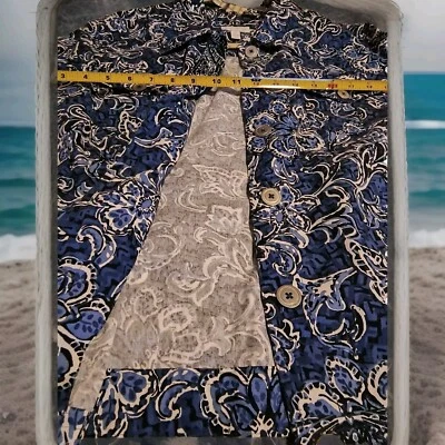 Chaqueta para mujer CHARTER CLUB Petite Boho azul marino floral playa chic XL Foto 1 de 4