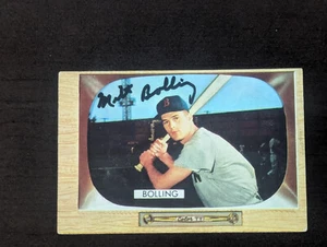 MILT BOLLING SIGNED AUTOGRAPHED 1955 BOWMAN CARD 48 BOSTON RED SOX - Picture 1 of 2
