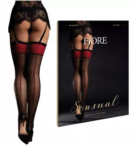 Fiore Scarlett Calze Top di Design con Cucitura Schienale Due Tonalità Splendide... - Foto 1 di 16