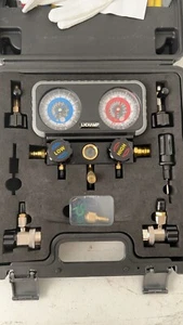 Lichamp AC R1234YF R134A Gauge Set, Automotive 4 Valve Manifold Gauge Compatible - Picture 1 of 3