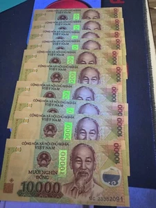 10 X Vietnam 10000 Dong CIRCULATED Currency, Polymer Mixed Yrs 2023, P 119 - Picture 1 of 9