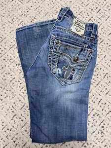 Rock Revival Altdorf Thick Stitch Distressed Denim Slim Straight Jeans 32x28 - Picture 1 of 12