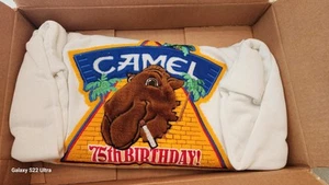 Vintage Rare Joe Camel Fur Faced Flocked Sweatshirt Crewneck XL Nutmeg - Picture 1 of 10