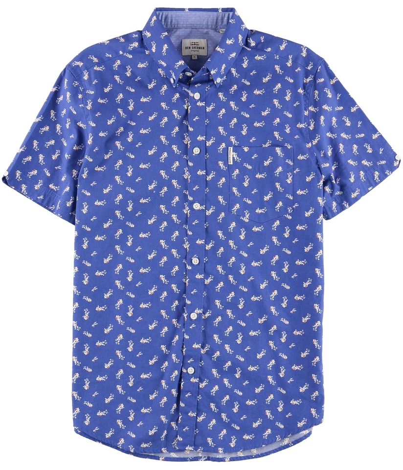Camisa De Botón Ben Sherman Para Hombre Buzz Buzz, Azul, X-Large - Imagen 1 de 1