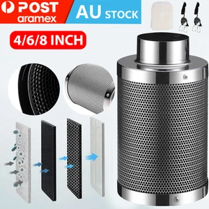 4" 6" inch Carbon Filter Odor Control for Fan Grow Hydroponics Tent Extractor - Picture 1 of 11