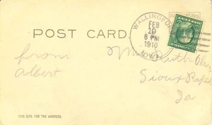 Iowa Wallingford 1910 4a-bar PC. - Imagen 1 de 1
