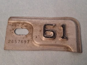 1961 Michigan License Plate Metal Renewal Tab Vintage Tag - Picture 1 of 3