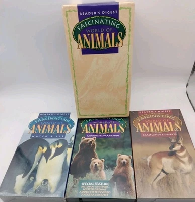 Reader’s Digest Fascinating World of Animals VHS Set Grasslands Water Rainforest - Image 1 of 4
