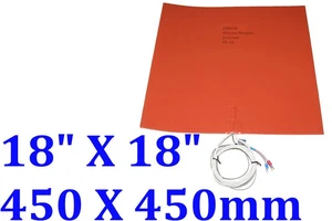 18" X 18" 450 X 450mm 760W w/ 3M w/ K Type Thermocouple CE Silicone Heater - Picture 1 of 12
