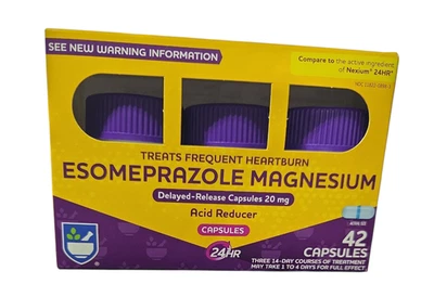 Rite Aid Esomeprazole Magnesium - Acid Reducer 20 mg - 42 Capsules  Exp. 07/2026 - Image 1 of 2