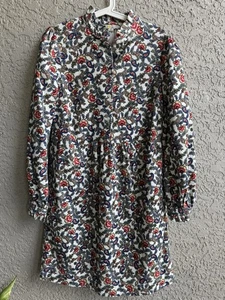 Boden Womens Dress Ruffle Stretch Corduroy Floral Paisley Pocket L/Sleeve Sz 6L - Picture 1 of 15
