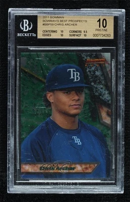 2011 Bowman Bowman's Best Prospects Chris Archer #BBP59 BGS 10 PRISTINE - Image 1 of 2