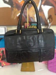 Vintage Mariomelli Leather Handbag Black - Picture 1 of 7
