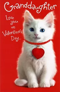 Süße VALENTINSTAGSKARTE FÜR ENKELIN Katze von American Greetings + Umschlag - Bild 1 von 4