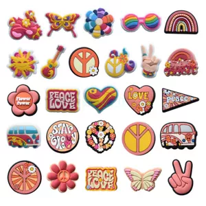 20/50/100 Pcs Retro Style Love & Peace For Croc Shoes Charms Shoes Decoration - Picture 1 of 6