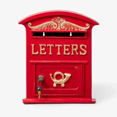 Cassetta postale rossa collezione retrò montata a parete design semplice - Immagine 1 di 4