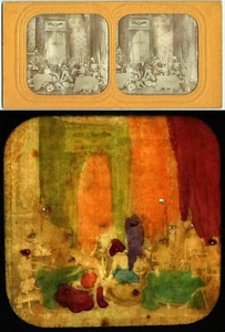 vue stéréo DIABLERIE JEUX DU DIABLE vers 1860 / tissue polyorama optical toy - Imagen 1 de 3