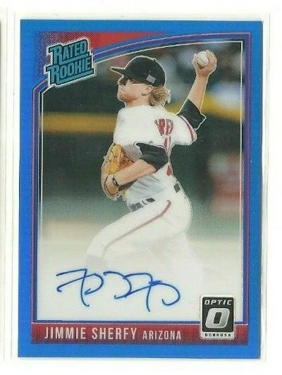2018 Donruss Optic Rated Rookies Signatures Blue #RRSJS Jimmie Sherfy (ref 60752 - Image 1 of 1
