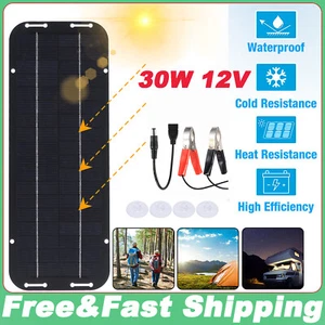 30W Solar Panel 12V Trickle Charger Battery Charger Kit Maintainer Boat Car RV - Picture 1 of 12
