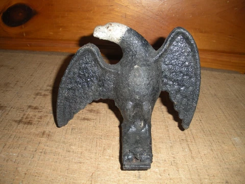 Vintage Cast Iron Eagle Finial Snow Bird 1800's Original Paint Cover