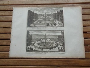 Gravure bassins et fontaine du château de CHANTILLY par Perelle Langlois - 1675 - Picture 1 of 1