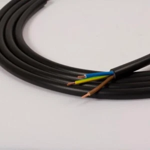 Schwarz H05VV-F (3183Y) PVC Netzleitung Kabel Flex. 0.75mm,1mm,1.5mm,2.5mm - Picture 1 of 5