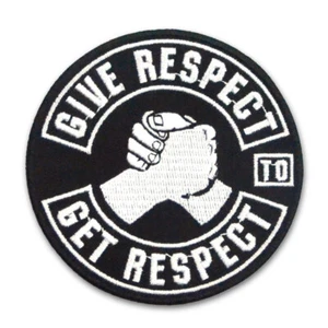Aufnäher Aufbügler Patch Biker give Respect MC Support Motorrad Sprüche Kutte - Bild 1 von 2