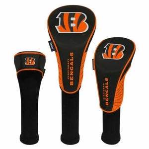 CINCINNATI BENGALS HIGH QUALITY NYLON GOLF HEAD COVER SET EMBROIDERED LOGO - Picture 1 of 1
