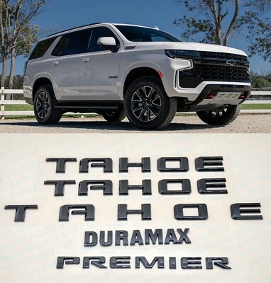 5 peças 2021 preto brilhante Chevrolet Tahoe porta traseira porta Premier Duramax emblemas fabricante de equipamento original - Imagem 1 de 4