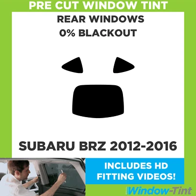Película opaca 0 % tinte ventana precortada trasera para Subaru BRZ 2012-2016 Foto 1 de 4