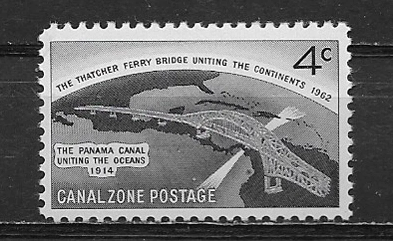 CANAL ZONE , US , 1962 , THATCHER FERRY BRIDGE  , 4c STAMP , MNH - Image 1 of 1