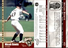 Micah Bowie 2002 MultiAd Sacramento River Cats #7 Card *AutographDen*