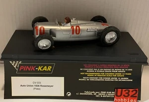 SLOT CAR PINK KAR CV033 AUTO UNION TYPE C #10 F1 1936 ROSEMEYER - Imagen 1 de 8