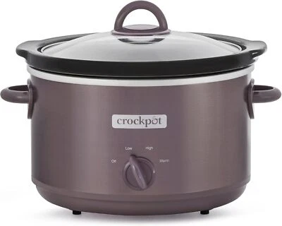 Olla de cocción lenta redonda Crock-Pot serie diseño manual 4,5 cuartos cerámica, café moca Foto 1 de 4