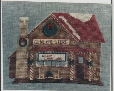 General Store Christmas Village Stitchery Cross Stitch Pattern Holly House - Image 1 of 2