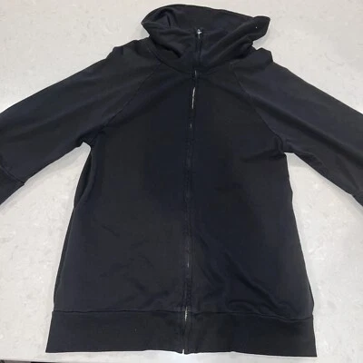 Chaqueta Michael Stars Talla 2 Negra Larga Cremallera Bolsillos Algodón Hecha en EE. UU. Foto 1 de 4