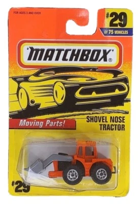 Matchbox 1996 issue shovel nose tractor, #29, orange, in box - Image 1 of 4