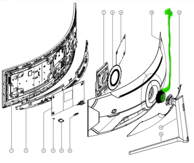Samsung Neo G9 (LS49AG952NNXZA) Monitor: ASSEMBLY COVER P-REAR TOP BN96-54113A - Image 1 of 3