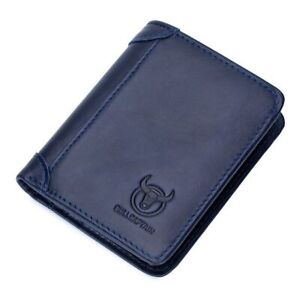 BULLCAPTAIN Genuine Leather Man Wallet Small Card RFID Holder Male Purse Pocket