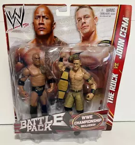 THE ROCK & JOHN CENA WWE Mattel Battle Pack Series Action Figures NIB Sealed - Picture 1 of 4