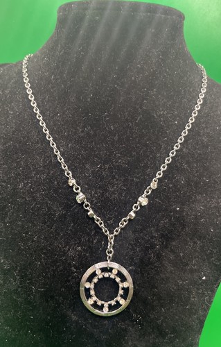 Collana Cristallo Trasparente Firmata Givenchy Tono Nero Elegante