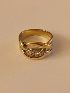 Wunderschöner Goldring 585 • Brillant-Knoten-Ring • 6,8g • 8 Brillanten 0,07ct - Bild 1 von 5