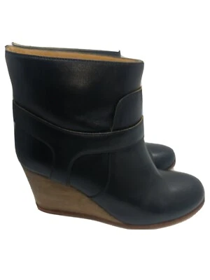 Maison Margiela Mm6 Mujer Ankl Bota Tacón de Cuña 3 pulgadas Cuero Negro Talla 7.5 EE. UU. Foto 1 de 4